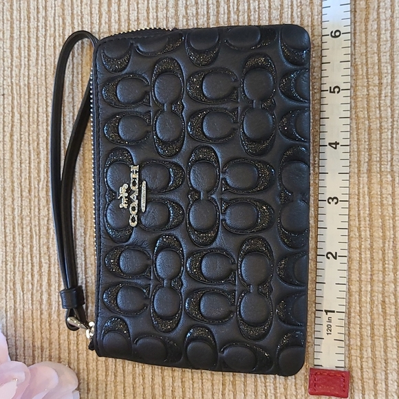 Coach boxed sparkle signature leather corner zip wristlet - Picture 5 of 14